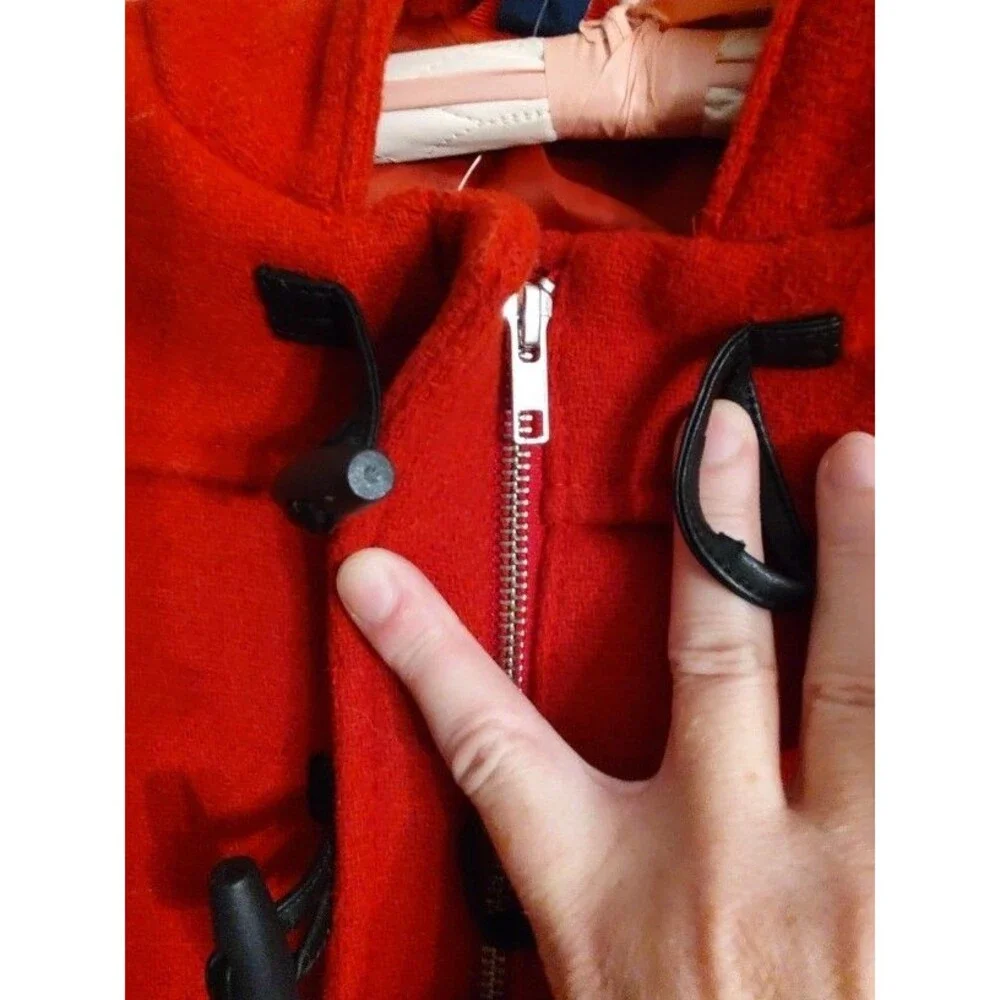NWT Baby Gap Girls Red Wool Blend Hooded Coat Toggle Buttons Toddler Size 5T